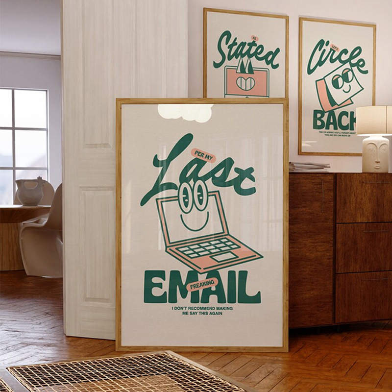 Home Office Email - Zabawny Zielony Plakat Biurowy Moje Ostatnie