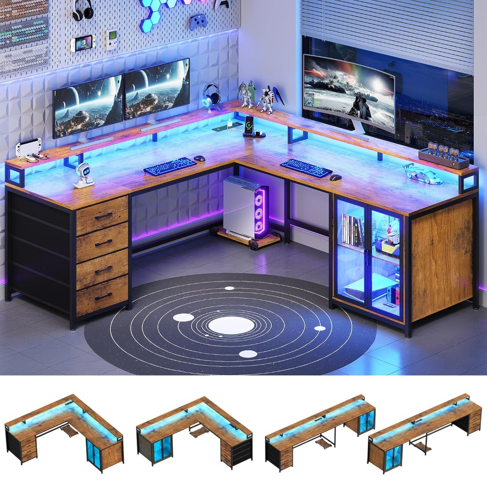 Home Office L Shaped Desk - Biurko gamingowe w kształcie litery L