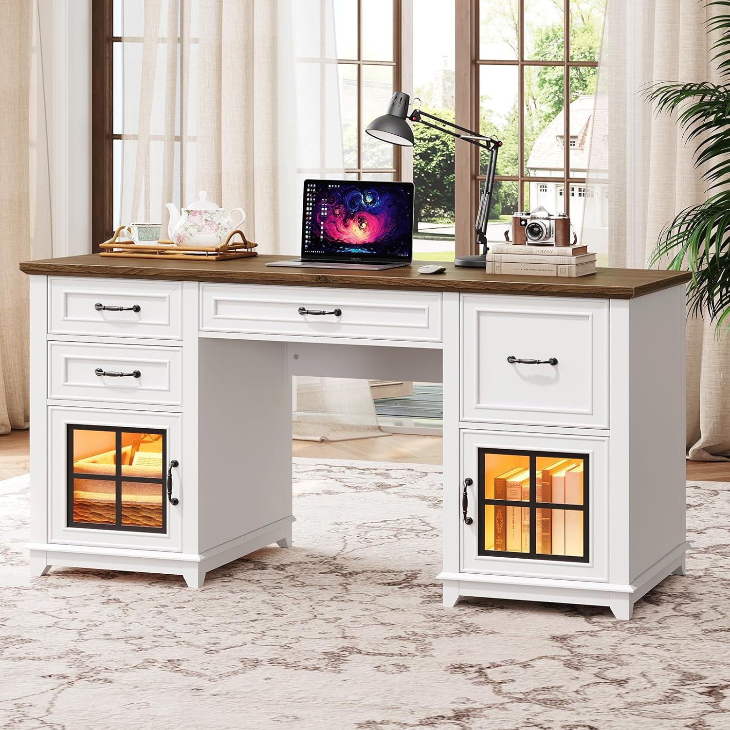 Home Office L Shaped Desk - Biurko Executive 58 cali, biurko komputerowe