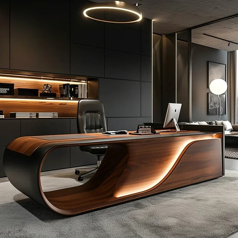 Home Office L Shaped Desk - Nowe chińskie drewniane nowoczesne proste biurko