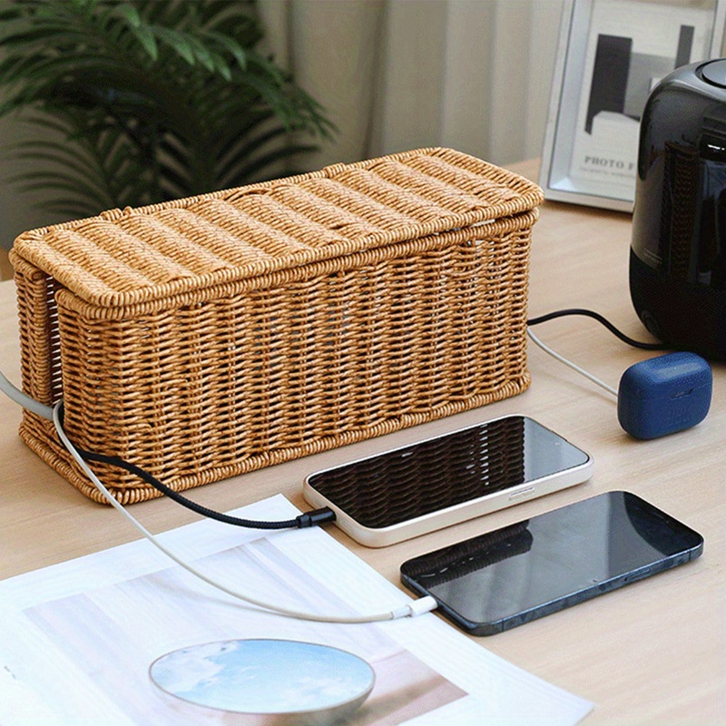 Ręcznie Pleciony Rattanowy Org – Cable Management Box recenzja i cena