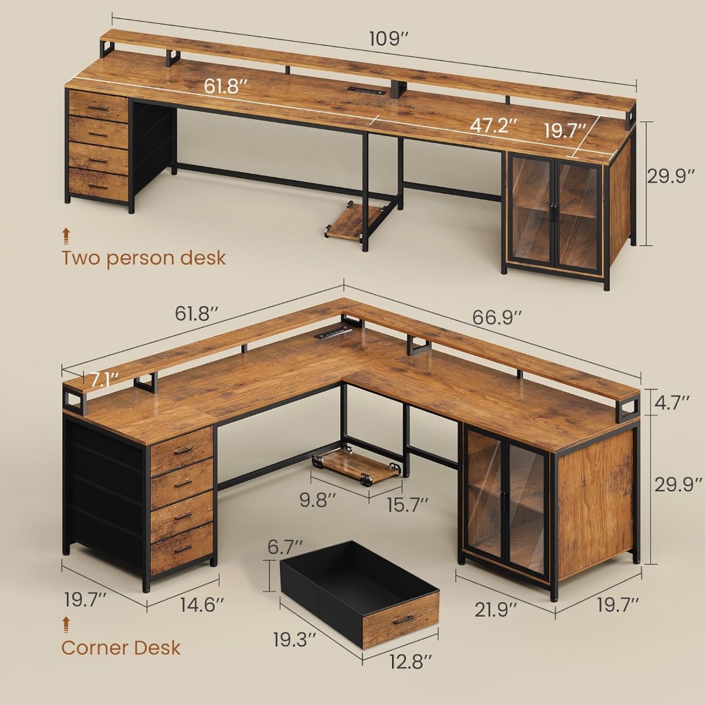 Biurko gamingowe w kształcie l – Home Office L Shaped Desk recenzja i cena
