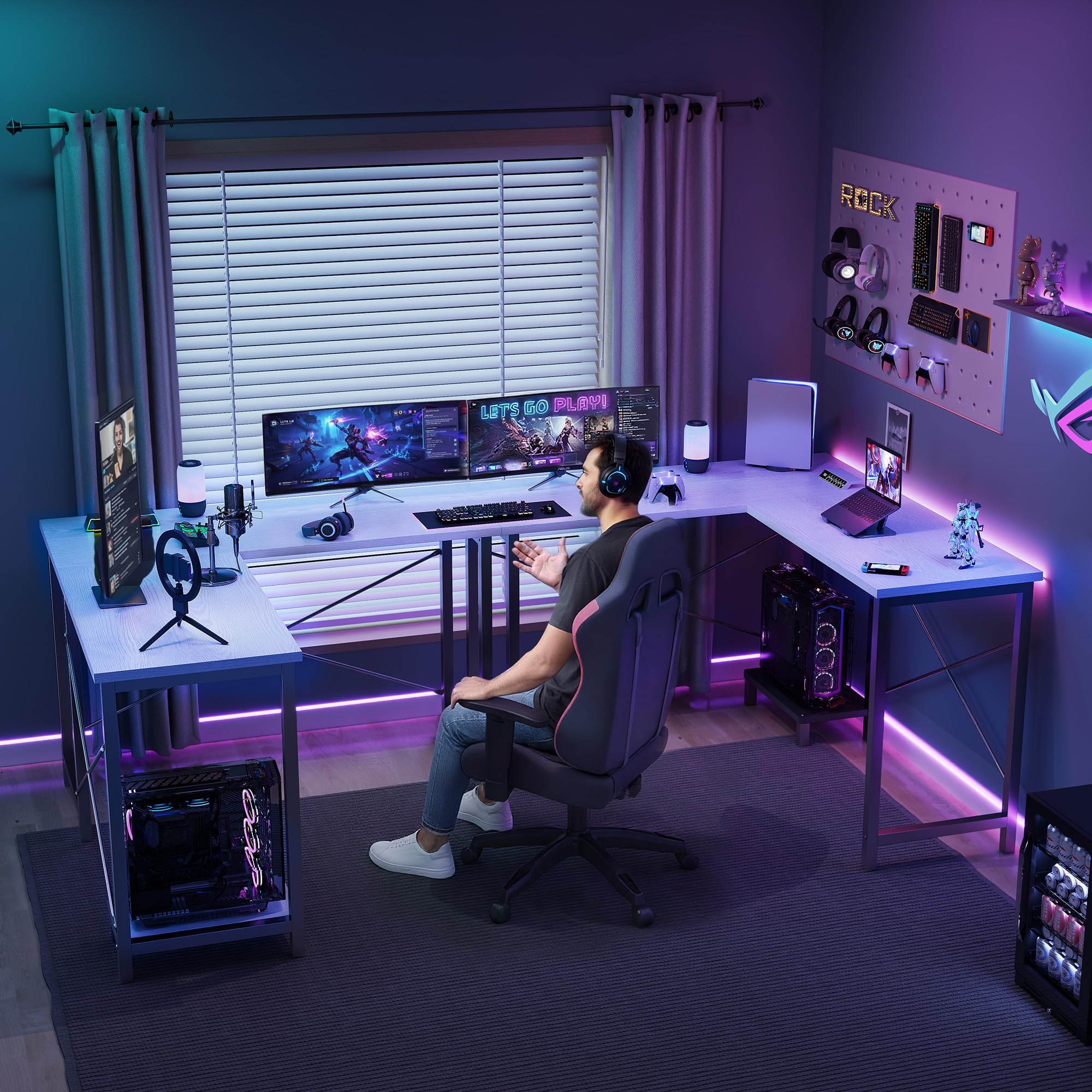 Biurko narożne w kształcie lit – Home Office L Shaped Desk recenzja i cena