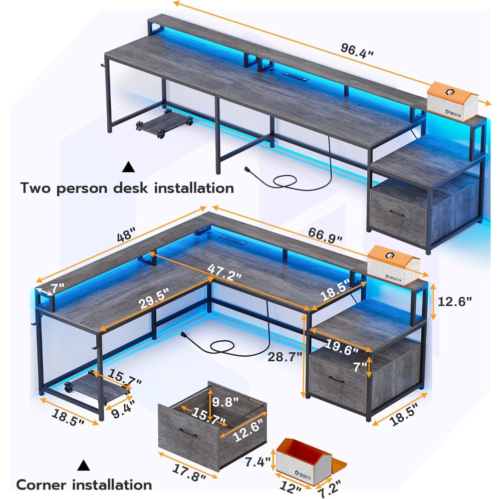 Biurko w kształcie litery L, b – Home Office L Shaped Desk recenzja i cena