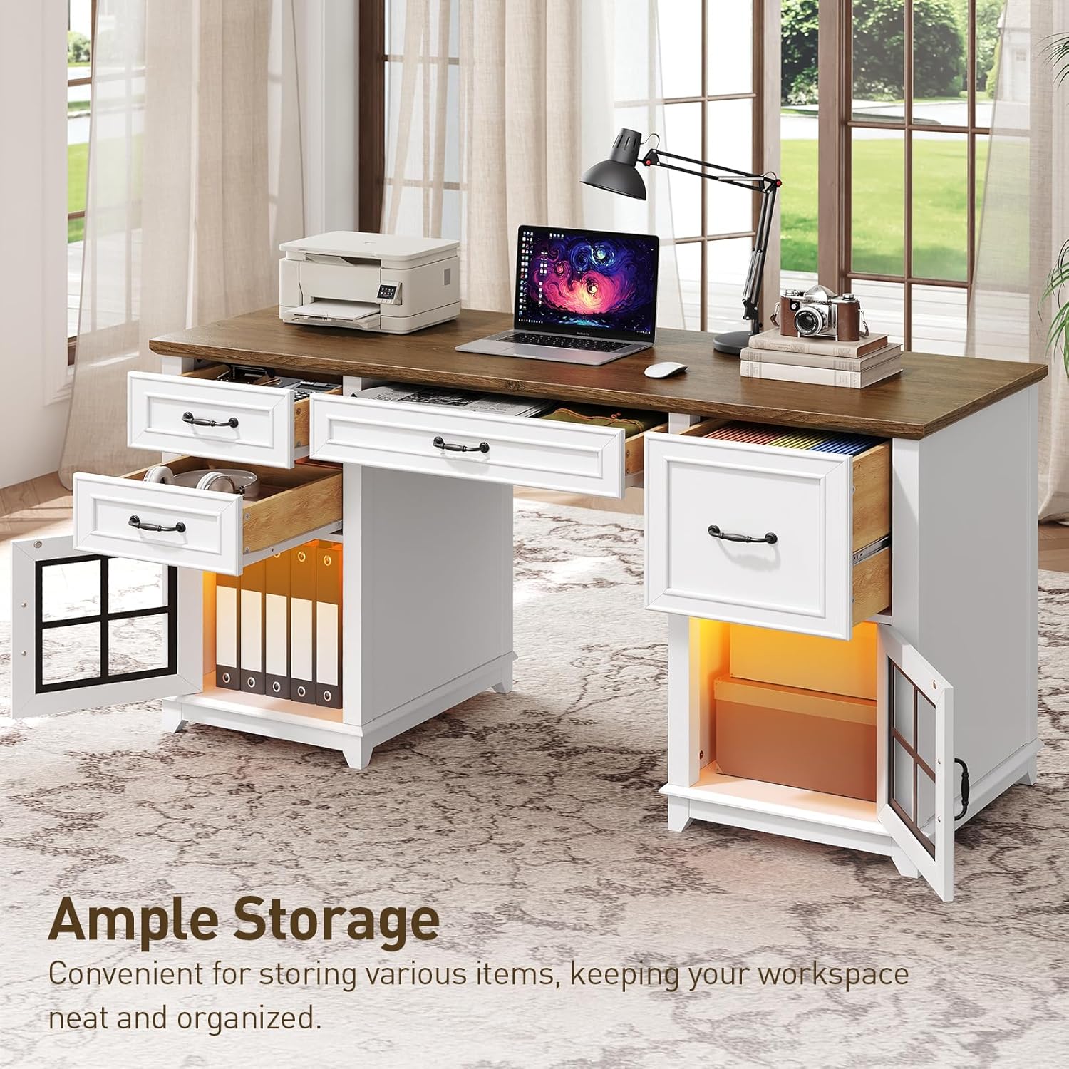 Biurko Executive 58 cali, biur – Home Office L Shaped Desk recenzja i cena