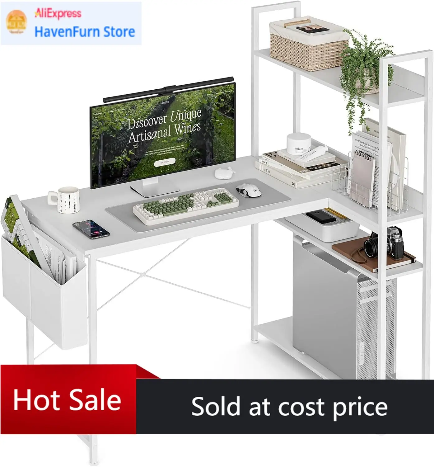 Biurko komputerowe w kształcie – Home Office L Shaped Desk recenzja i cena